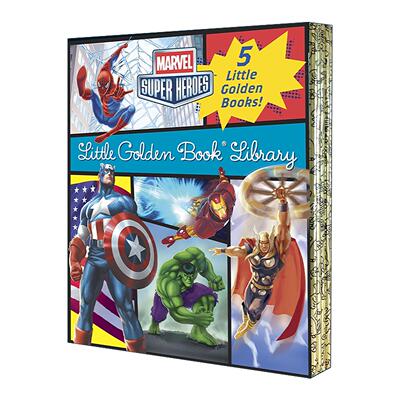 英文原版 Marvel Super Heroes Little Golden Book Library 漫威超级英雄系列 5册盒装套装 兰登书屋精装小金书 进口英语原版书籍