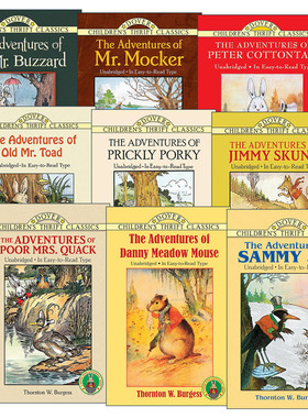 英文原版 Dover Children's Thrift Classics 桑顿·伯吉斯动物故事书 The Adventures of系列9册 英文版 进口英语原版书籍