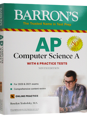 英文原版 巴朗AP计算机科学 2020版 Barron's AP Computer Science A With 6 Practice Tests 英语AP考试用书