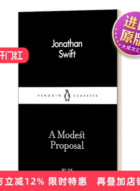 英文原版小说 A Modest Proposal 乔纳森·斯威夫特 一个温和的建议 英文版 进口英语原版书籍