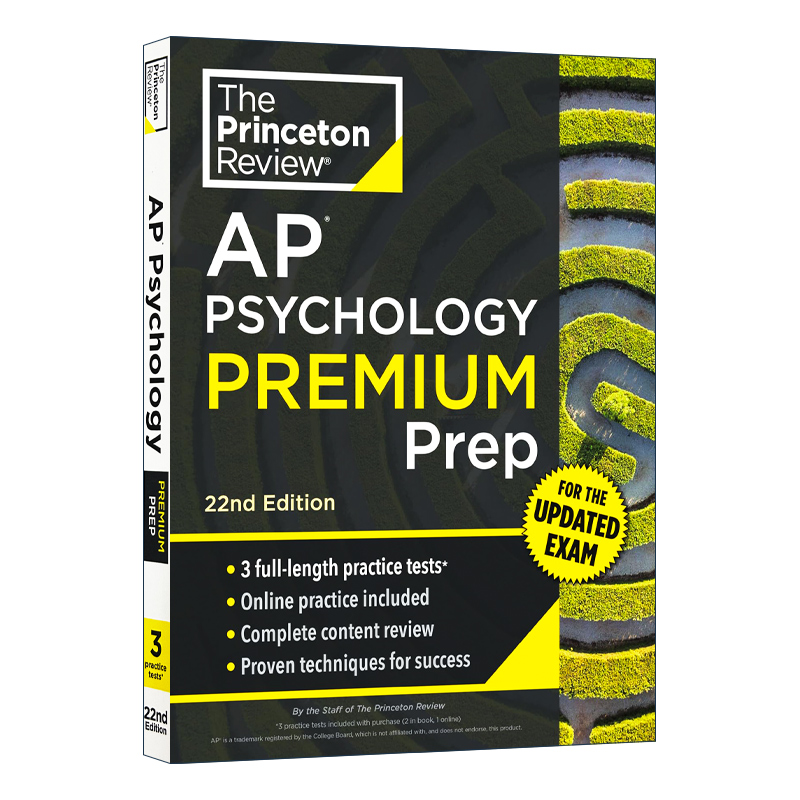 英文原版 Princeton Review AP Psychology Premium Prep 普林斯顿评论AP心理学 增值版 第22版 2025 英文版 进口英语原版书籍