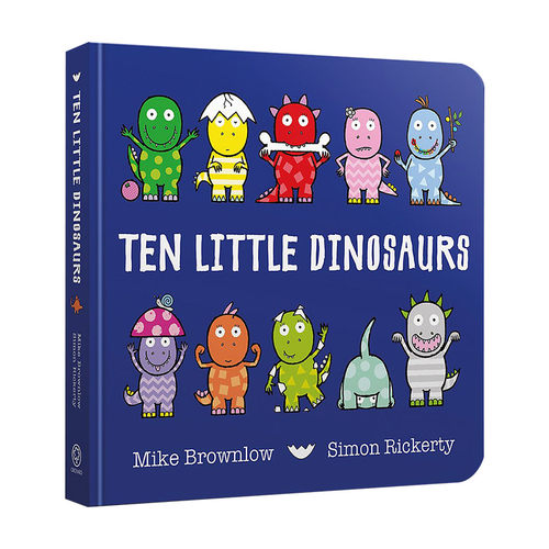 英文原版 Ten Little Dinosaurs Board Book 十只小恐龙 数数启蒙认知识物绘本 纸板书 英文版 进口英语原版书籍儿童图书
