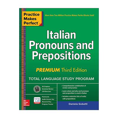 原版 Practice Makes Perfect Italian Pronouns & Prepositions 孰能生巧 意大利语代词和介词 第3版 进口原版书籍