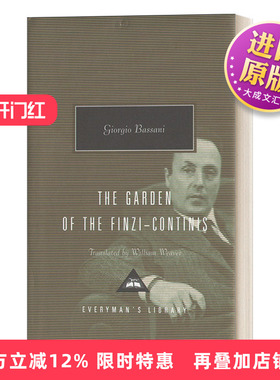 英文原版 The Garden of the Finzi-Continis 芬齐·孔蒂尼花园 悲惨的青春 Giorgio Bassani 人人图书馆当代经典系列 进口英语书