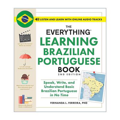 原版 The Everything Learning Brazilian Portuguese Book 百宝箱 巴西葡萄牙语学习书 第2版 在线音频 进口原版书籍
