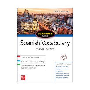 原版 Schaum's Outline of Spanish Vocabulary 全美经典学习指导系列 西班牙语词汇 第5版 进口原版书籍