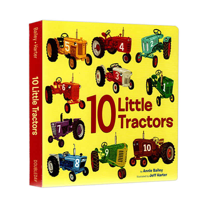 英文原版 10 Little Tractors 十辆小拖拉机 低幼儿童英语启蒙绘本 亲子共读宝宝认知交通工具和数字纸板早教书 英文版 进口书籍