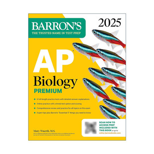 英文原版 AP Biology Premium 2025 巴朗AP生物学高级版 6套题+综合复习+在线练习 英文版 进口英语原版书籍