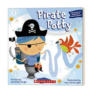 Potty Pirate 含可拆卸海盗帽和贴纸 英文版 书籍 海盗宝宝学上厕所 进口英语原版 英文原版