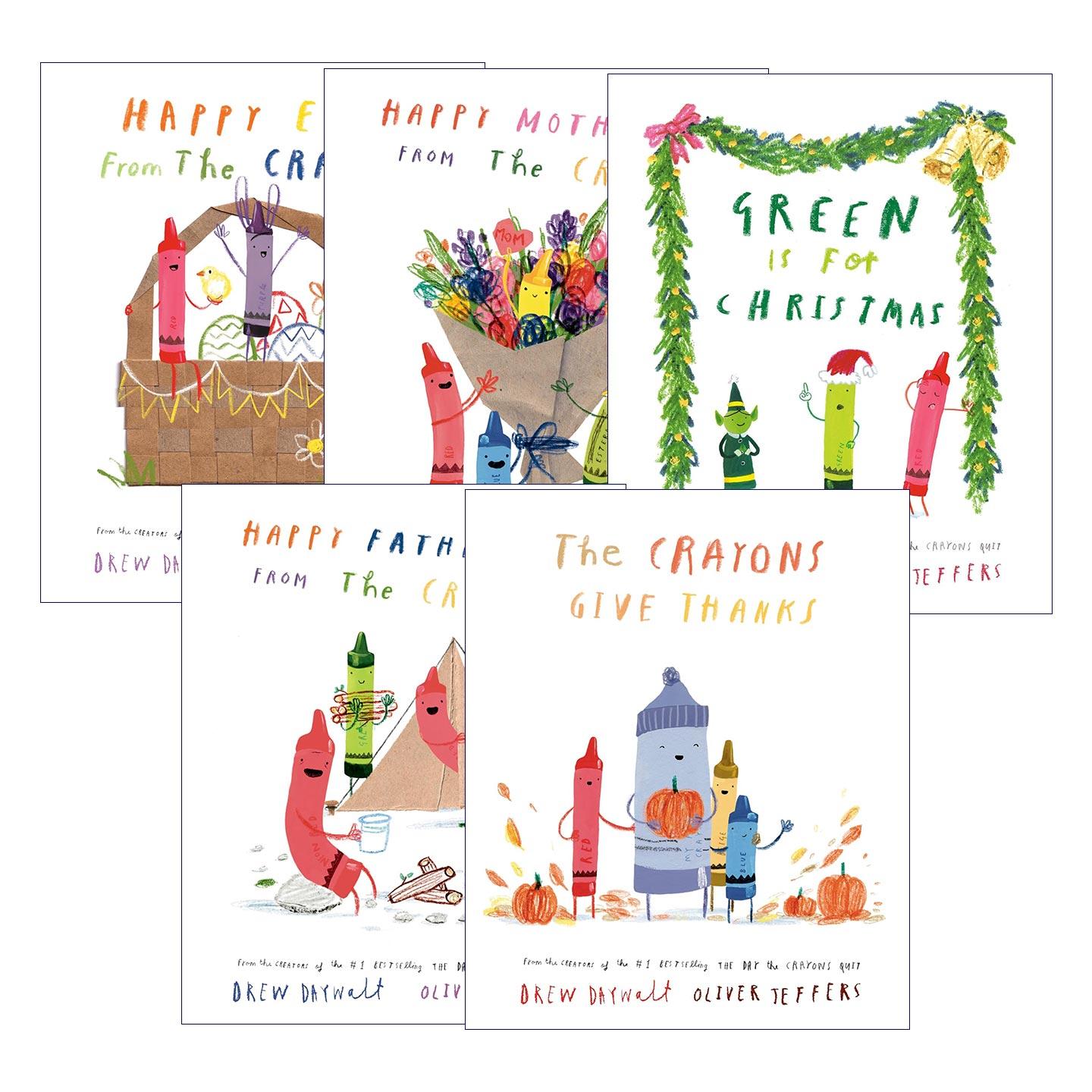 英文原版 The Crayons Celebrate 小蜡笔节日系列6册 儿童精装绘本 小蜡笔大罢工系列作者德鲁·戴沃特 英文版 进口英语原版书籍