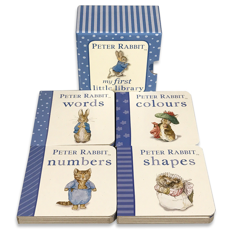 Peter Rabbit My First Little Library英文原版绘本彼得兔我的小小图书馆儿童进口启蒙认知纸板书单词数字形状颜色-封面