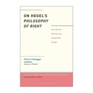 论黑格尔 英文原版 法哲学 进口英语原版 英文版 Hegel 书籍 Philosophy 海德格尔讲座论文集 Right