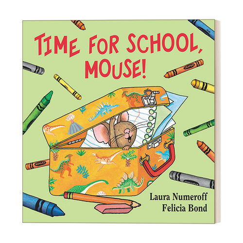 英文原版 Time for School  Mouse 上学时间到 幼儿童英语启蒙图画书 系列新品 纸板书绘本 英文版 进口书