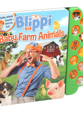 英文原版绘本 Blippi Baby Farm Animals 布里皮 农场上的10种声音 幼儿启蒙 发声书 英文版 进口英语原版书籍