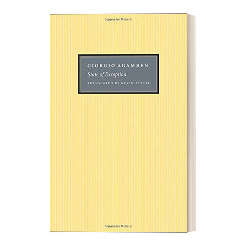 英文原版 State of Exception 阿甘本 例外状态 人权 政治哲学 Giorgio Agamben 英文版 进口英语原版书籍
