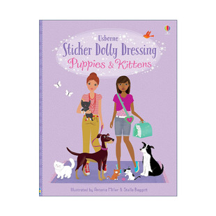 进口英语原版 Sticker Dolly and 多莉贴纸 Kittens Dressing 英文原版 书籍 小狗小猫 英文版 Puppies