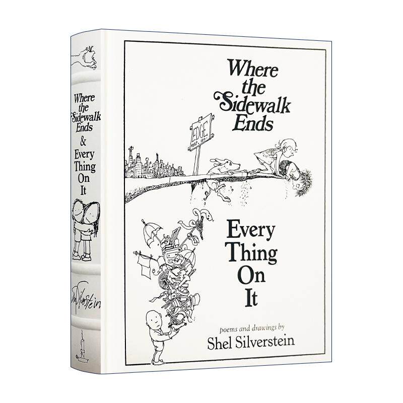 英文原版 Where the Sidewalk Ends & Everything On It 人行道的尽头 什么都要有2合1 精装皮革面 谢尔希尔弗斯坦 英文版