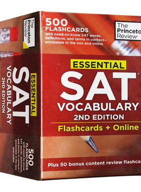 Essential SAT Vocabulary 英文原版书 普林斯顿SAT基础词汇卡片 美国高考英语单词卡片 英文版进口英语书籍