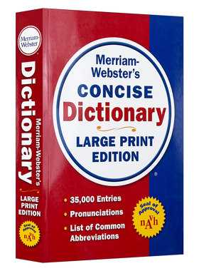精装 英文原版 Merriam-Webster’s Concise Dictionary Large Print Edition 韦氏简明词典 大字版 英文版 进口原版书籍
