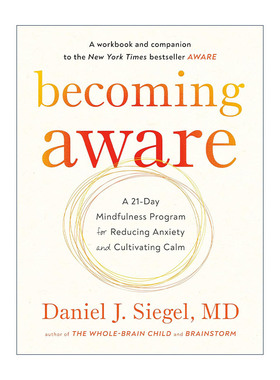 英文原版 Becoming Aware 变得有意识 21天减少焦虑和培养平静的正念计划 全脑教养法作者Daniel J. Siegel 英文版 进口英语书籍