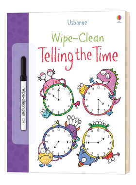 Wipe Clean Telling the Time 英文原版 擦擦书 学会看时间 进口可擦写 儿童英语启蒙学习书籍 英文版