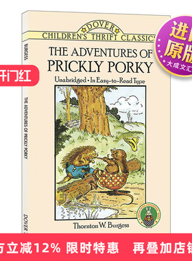 英文原版 The Adventures of Prickly Porky 桑顿 伯吉斯动物故事书 刺猪侠历险记 英文版 进口英语原版书籍