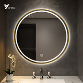 智能圆镜卫生间镜子带框led圆形化妆镜带灯梳妆台镜子壁挂浴室镜