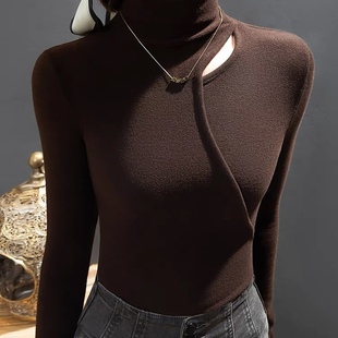 保暖磨毛德绒打底衫女装洋气内搭加绒欧货小衫上衣秋冬厚衣服暖和