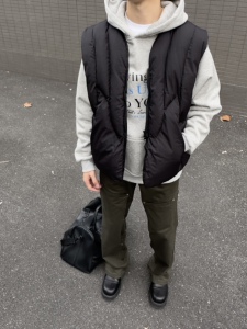 AHCN（志存高远）美式复古双拉链棉服马甲秋冬宽松休闲工装外套潮