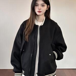 AHCN（志存高远) cleanfit重磅斜纹微廓形短款棒球服宽松秋冬外套