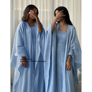 Robe 中东阿拉伯迪拜长袍时尚 Skirt 两件套Strap Set 吊带长裙开衫