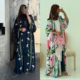 印花开衫 robe printed 头巾外穿大袍阿巴亚中东迪拜长袍女 Summer