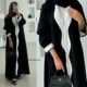2025夏阿拉伯迪拜黑白色开衫 robe black 长袍外套阿巴亚女装 Arab