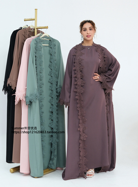 大码宽松花边开衫+内搭两件套Lace cardigan+inner two-piece set