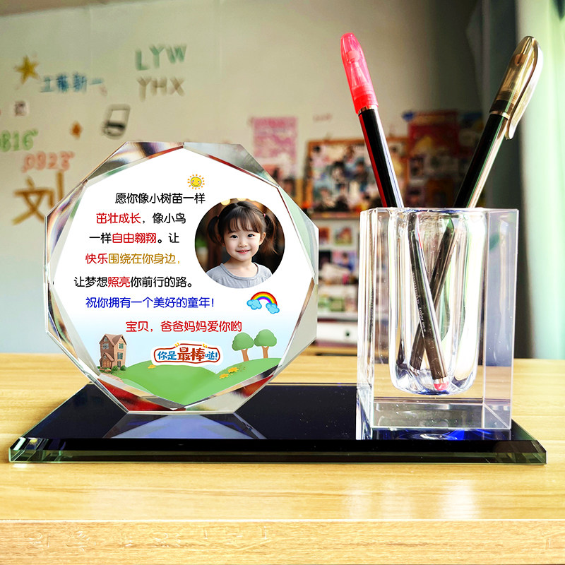 水晶摆台鼓励学生书桌摆件送孩子桌面摆件