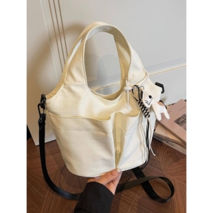 专柜品牌跨境手拎水桶包2026新款多口袋通勤帆布包上班日常外出单