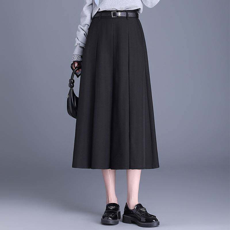 专柜品牌百褶西装裙半身裙女2026春秋新款百搭遮胯显瘦a字裙时尚