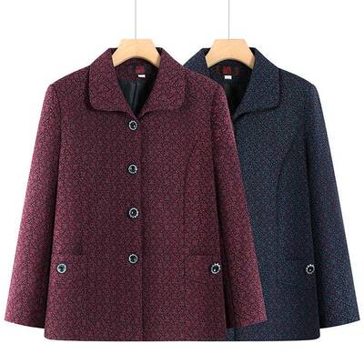 专柜品牌奶奶春秋外套妈妈春装套装中老年人女款70岁老太太衣服老