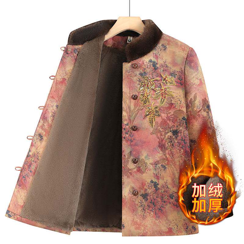 专柜官方奶奶冬装外套棉服中老年人女妈妈洋气老人衣服老太太加绒