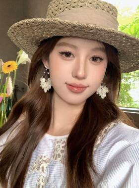 专柜官方银针流苏长款贝壳花朵海边度假风耳环女夏天小众高级感耳