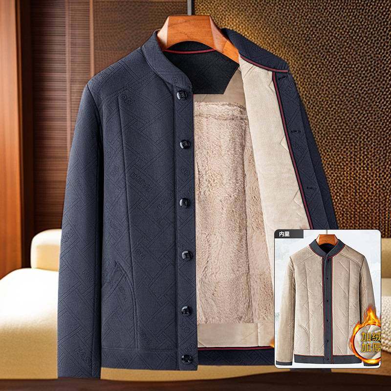 专柜品牌中年男士外套棉服爸爸冬装保暖中老年男棉衣短版棉袄秋冬
