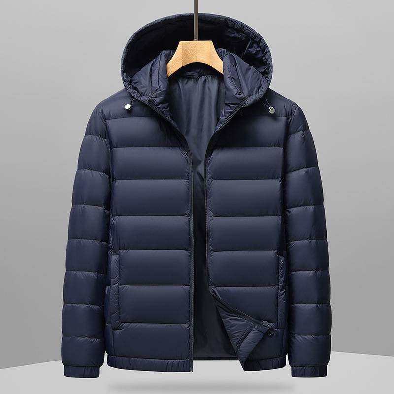 专柜品牌大牌冬季轻薄羽绒服男2025年新款连帽商务休闲保暖短款外