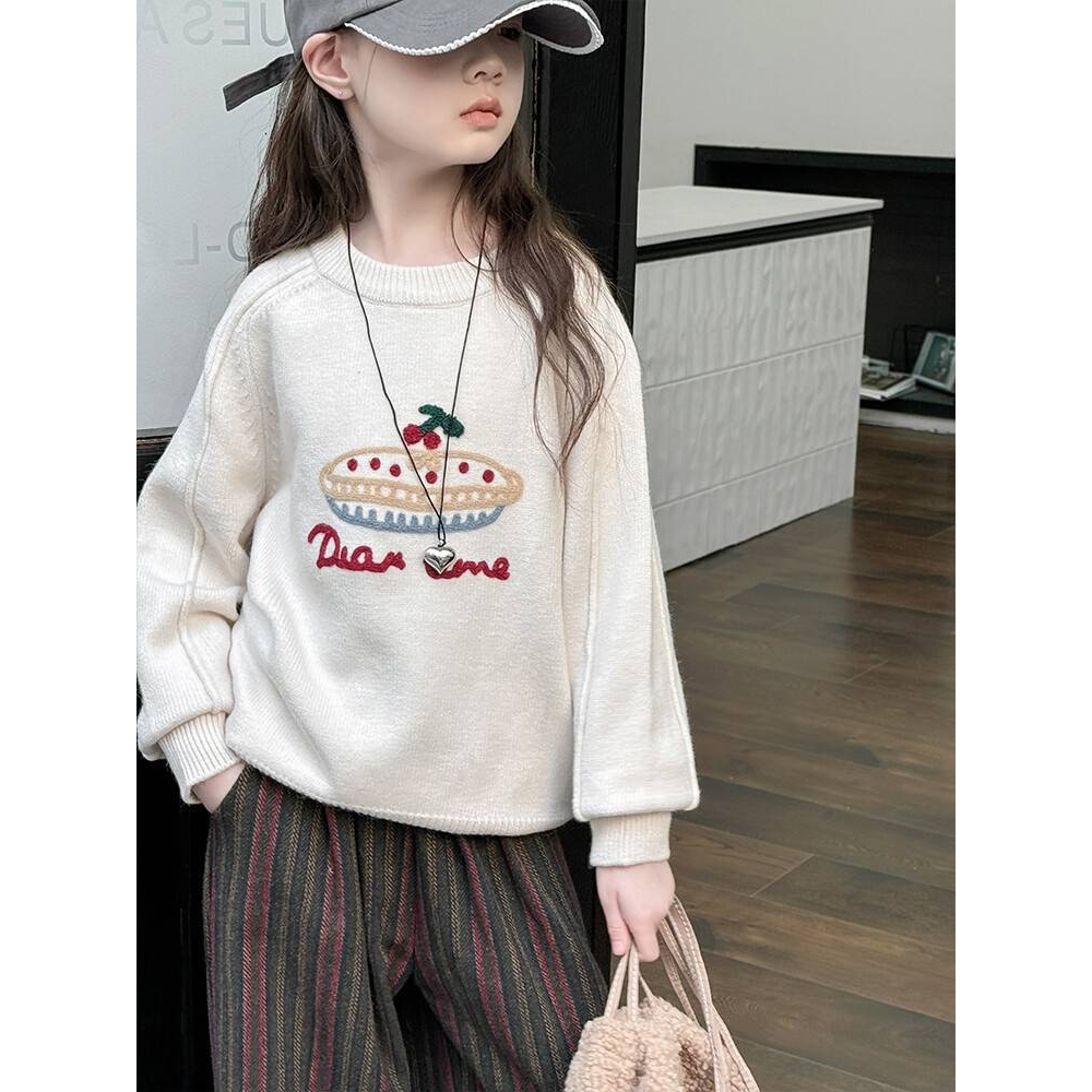 专柜品牌女童毛衣秋装2025新款儿童针织套头上衣秋季女大童春秋时