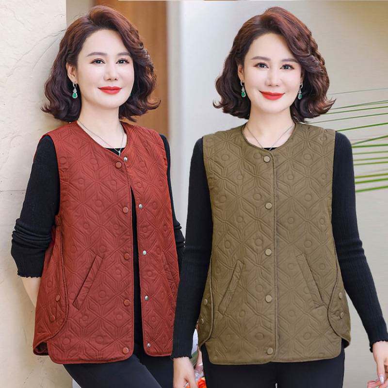 专柜品牌新款马甲百搭女士宽松显瘦外穿坎肩背心上衣洋气中老年妈