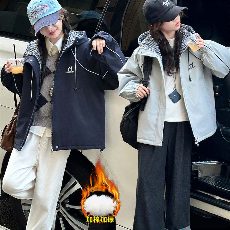 专柜品牌女童夹棉外套加厚秋冬款2026新款儿童春装深秋初冬女孩中