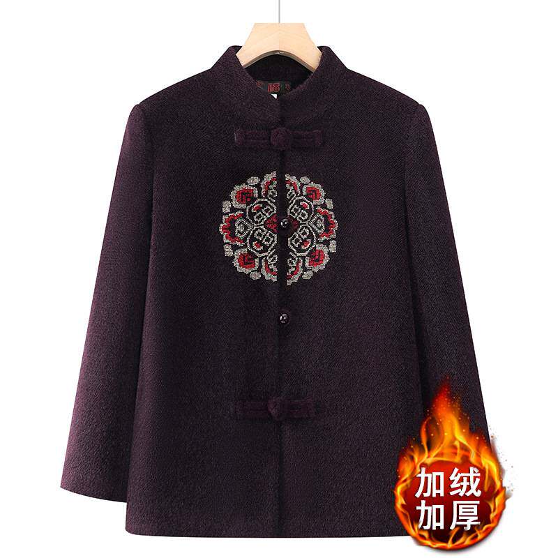 专柜官方2026新款老年人冬装加绒加厚新中式棉服妈妈冬天仿水貂绒