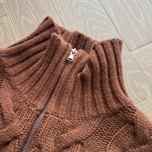 【老客入！大厂】1-2周发女款 立体绞花100%羊绒针织开衫SDYA752