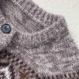 【老客入！】 女士 复古系列嵌花费尔岛羊毛针织开衫外套 DLMZ156