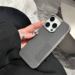 凯夫拉碳纤维纹适用iPhone16promax手机壳新款 16pro苹果16E无边框15散热15PM电镀14超薄14Plus磨砂13高级感12