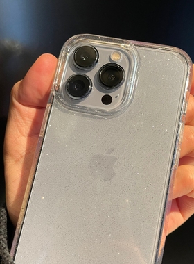 店主推荐！会闪光的手机壳适用iPhone17Pro细闪高透PC混TPU苹果16/15/14promax透明iphone13/12保护套Air